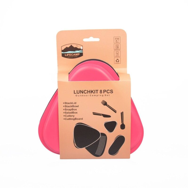 ست ظروف ۸ تکه لایف کمپ Life Camp مدل مثلثی LunchKit