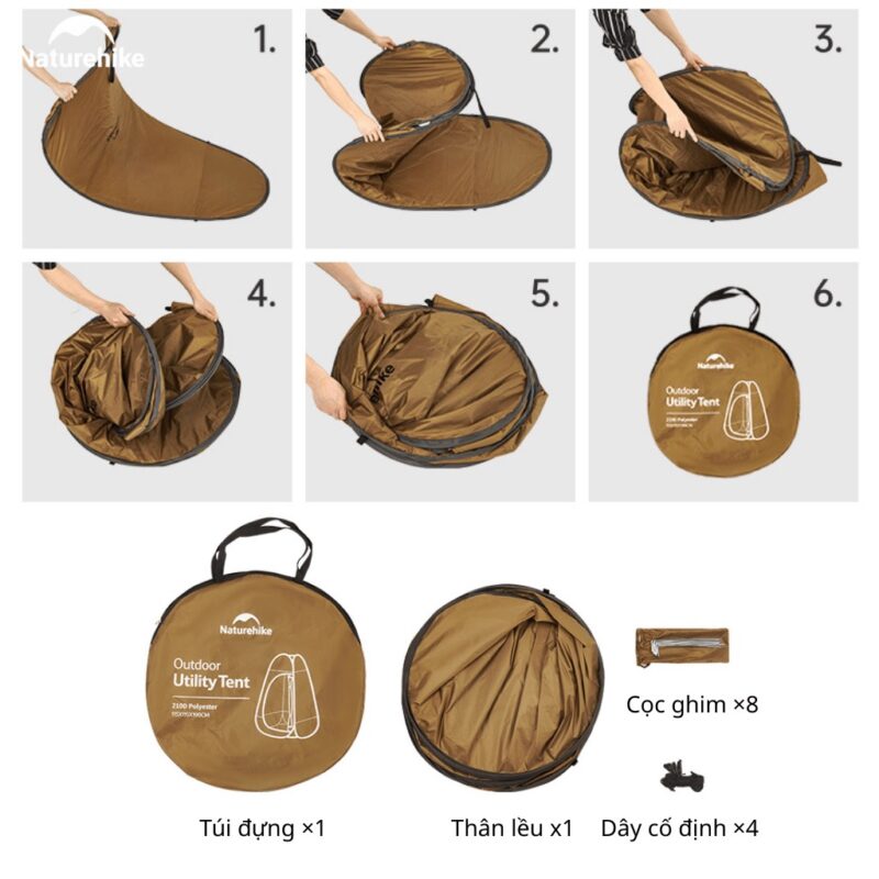 چادر حمام و توالت صحرایی نیچرهایک Naturehike مدل NH17Z002-P