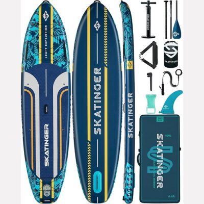 پدل برد اسکیتینگر Skatinger مدل Leafy Expedition آبی