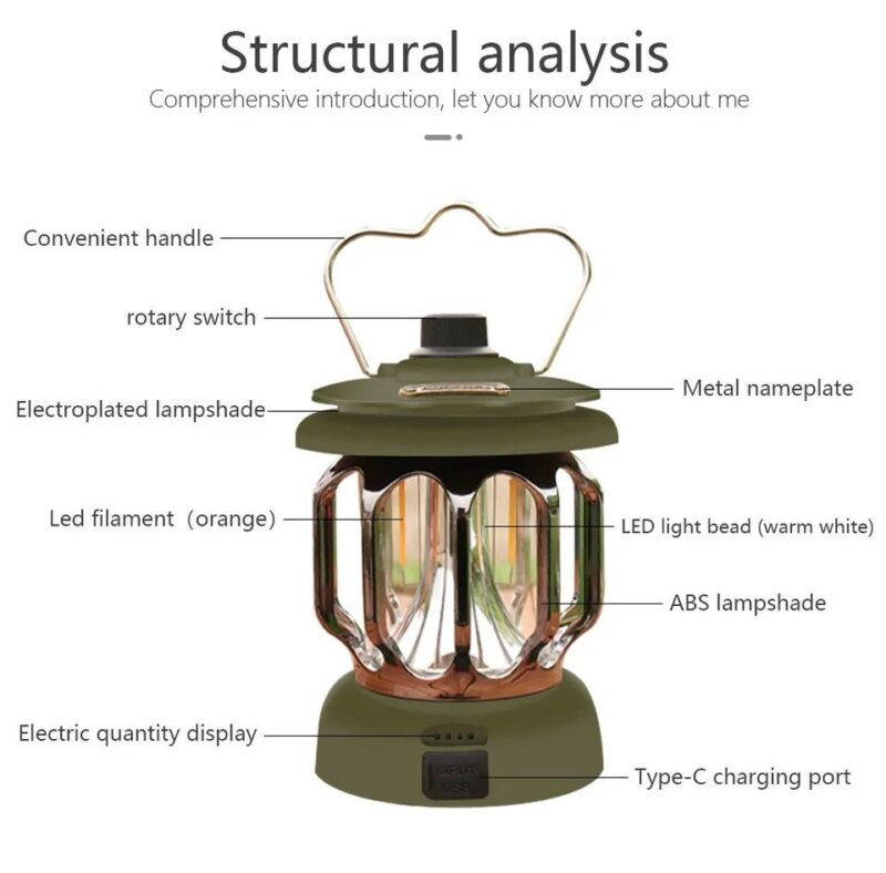 فانوس شارژی Retro Lamp مدل RL2000